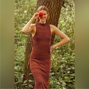NWT Anthropologie crochet midi dress size XS
